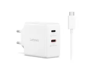 Lenovo Dual USB-C 65W GaN Punjač Beli