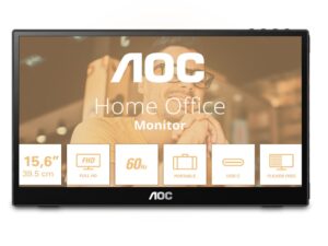 Monitor AOC 16T3EA 15,6"/IPS/1920x1080/60Hz/4ms GtG/USB C/prenosni/crna