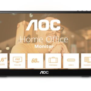 Monitor AOC 16T3EA 15,6"/IPS/1920x1080/60Hz/4ms GtG/USB C/prenosni/crna