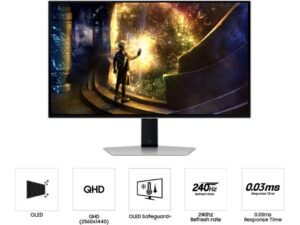 Monitor SAMSUNG LS27DG612SUXEN 27"/OLED/2560x1440/240Hz/0,03msGTG/HDMI,DP,USB C/freesync/srebrna