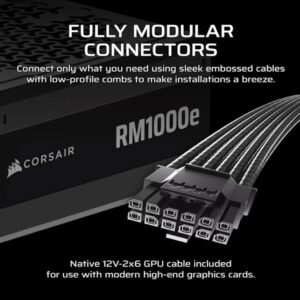 NAPAJANJE CORSAIR RM1000e 1000W/ATX 3.1/PCIe 5.1/80+GOLD/modularno/CRNA