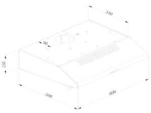 Aspirator TESLA DB600AB/60cm/350m3/h/crna