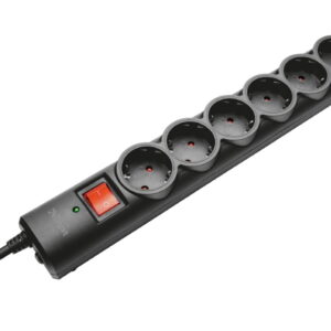 Strujni kabel TRUST Surge Protector 6 mesta/1.8m/crna