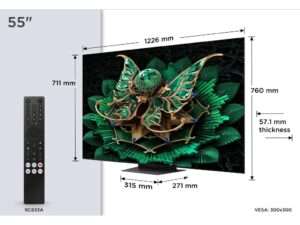 Televizor TCL 55C7K/QLED MiniLED/55"/4K UHD/144Hz/Google TV/crna