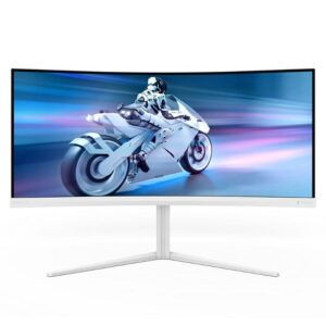 Monitor PHILIPS 34M2C5501A/00 34"/VA,zakrivljen,21:9/3440x1440/180Hz/1ms GtG/HDMIx2,DP,USB/bela