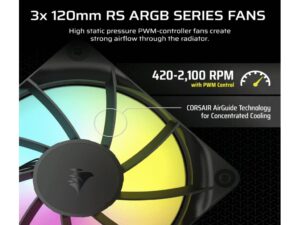 Kuler za CPU CORSAIR NAUTILUS 360/ARGB/360mm/triple fan/vodeno hladenje/crna